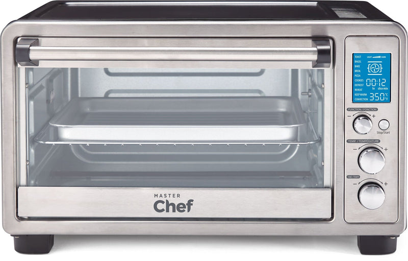 MASTER Chef Digital Convection Toaster Oven with 10 Functions, Stainless Steel, 6-Slices H1
