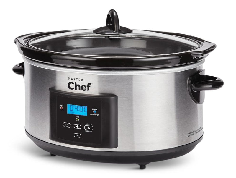 MASTER Chef Digital Programmable Slow Cooker, Stainless Steel, 6qt X2