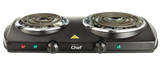 MASTER Chef Double Burner Hot Plate, Black, 1500W
