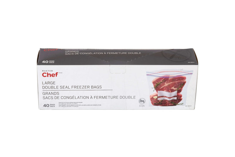 Master Chef Double Seal Large Freezer Bag, 40-pk U0