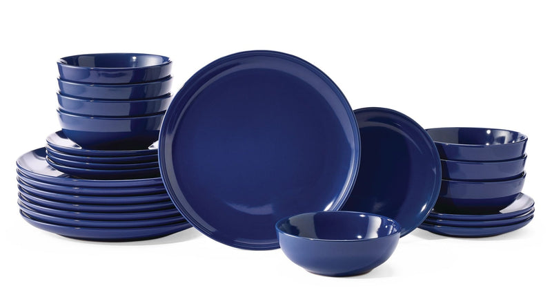 Master Chef Essential Coupe Stoneware Dinnerware Set, Serves 8, 24-pc, Sodalite Blue B6