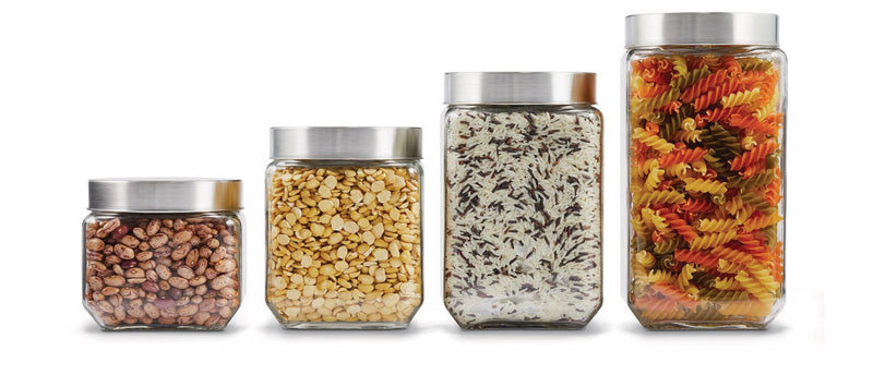 MASTER Chef Glass Food Storage Container Set with Airtight Lid, 4 Count W0