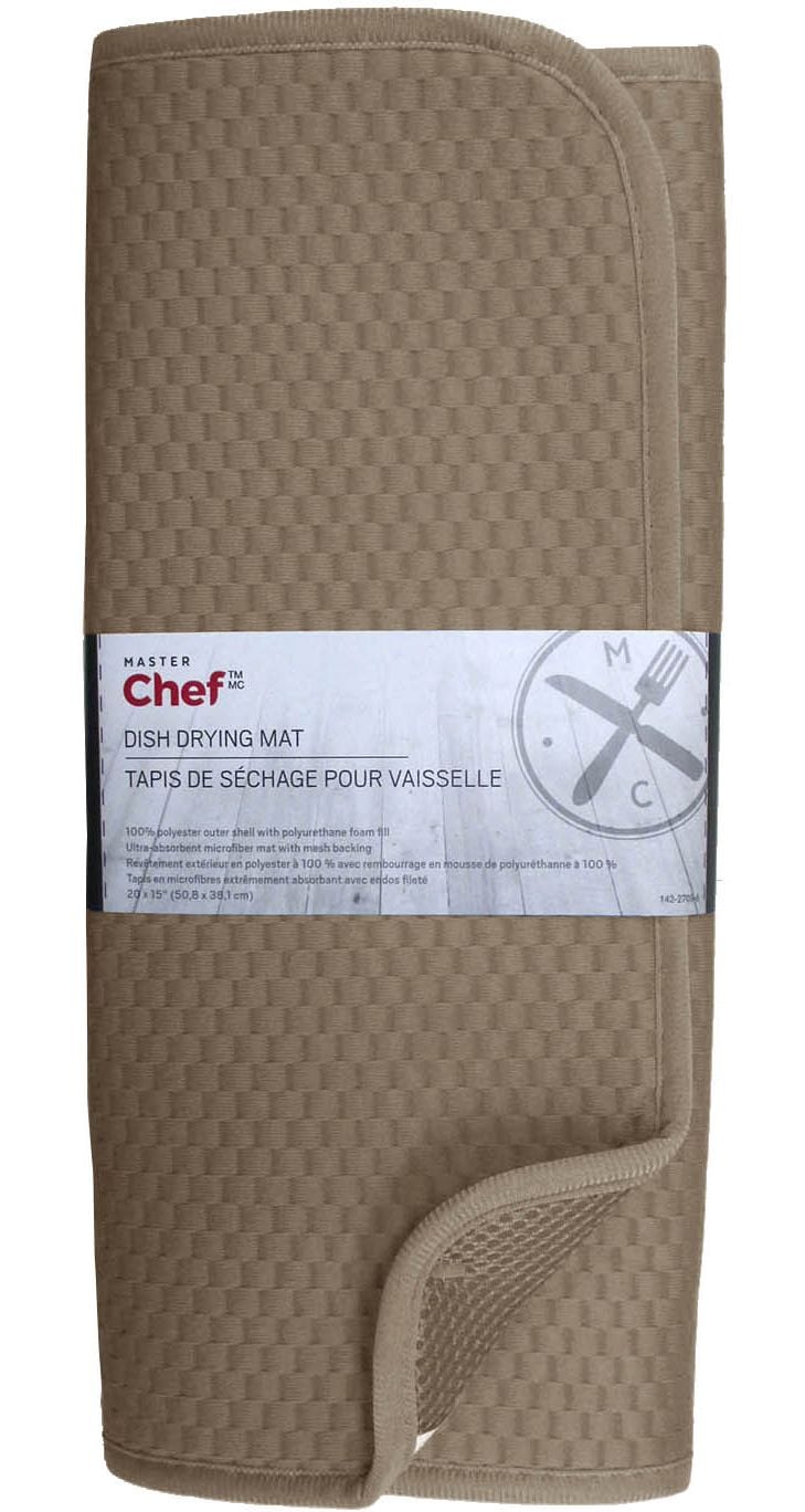 MASTER Chef Microfiber Dish Drying Mat, Reversible, 15-in x 20-in, Mushroom V7
