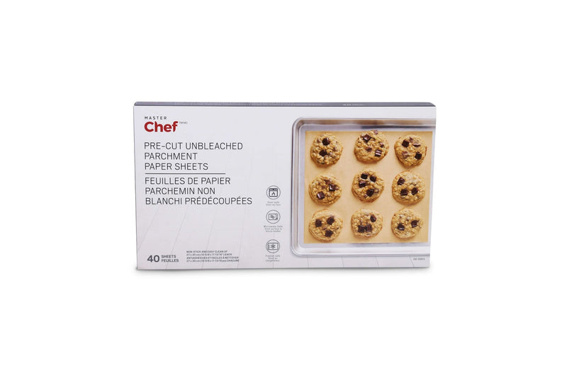 Master Chef Non-Bleached Pre-Cut Parchment Paper, 27-cm x 30-cm, 40-pk F1
