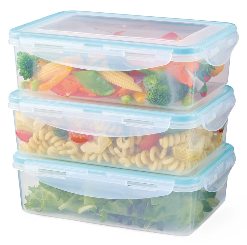 Master Chef Plastic Food Storage Container Set with Snap Lid, 1-L, 6-pc K9