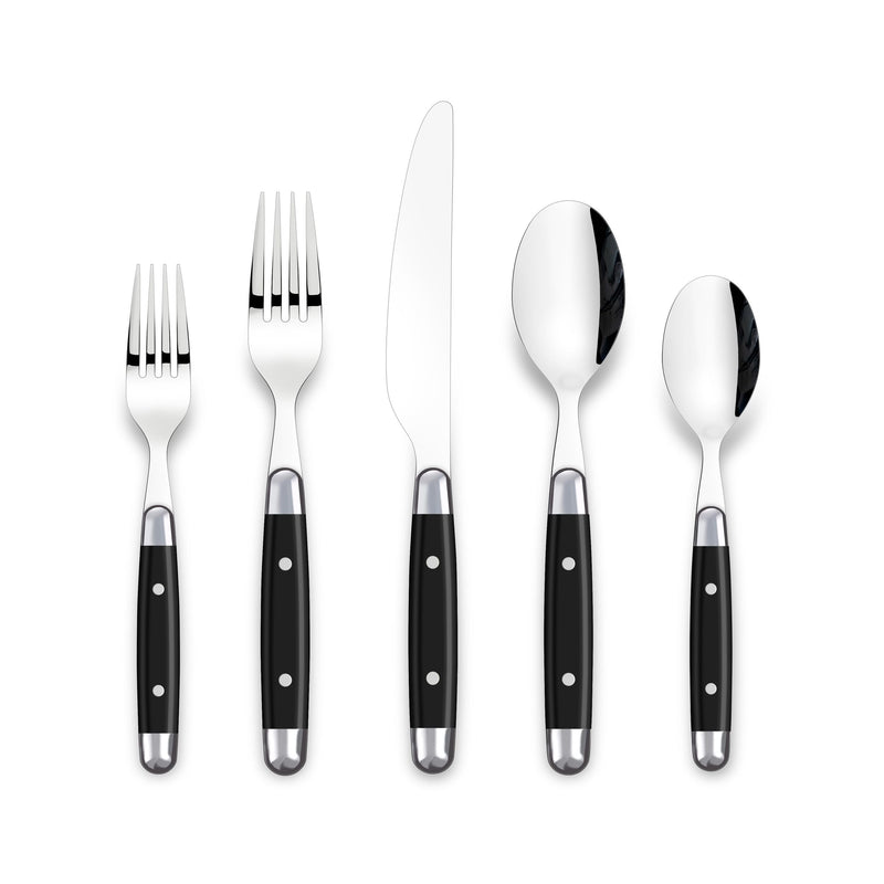 MASTER Chef Rivet Flatware Set, Serves 4, 20-pc, with Caddy T9
