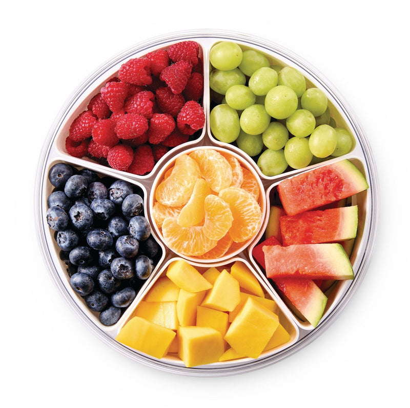 Master Chef Round Airtight Snackle Box, 6 Compartments, White G2