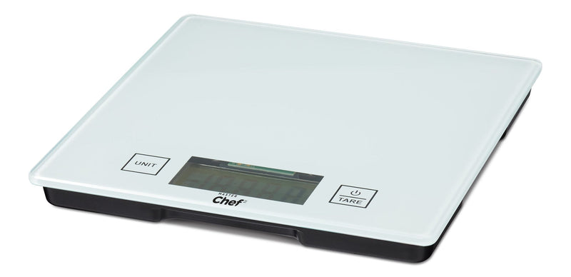 MASTER Chef Square Glass Kitchen Scale, White, 5-kg J6
