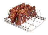 MASTER Chef Stainless Steel Folding BBQ Rib Rack/Roasting Stand, Holds 4 Full Racks of Ribs