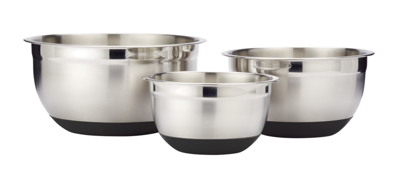 MASTER Chef Stainless Steel Mixing Bowl Set with Non-Slip Bottom, Assorted Sizes, 3-pc I5
