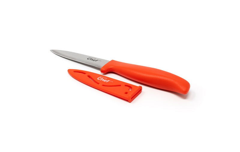 MASTER Chef Stainless Steel Paring Knife with Sheath, 3.5-in, Assorted Colours J6