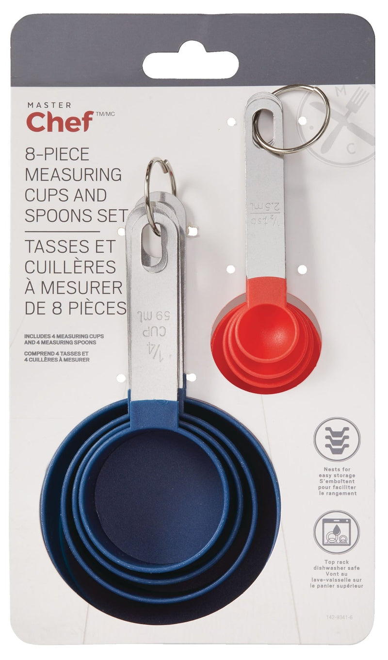 MASTER Chef Stainless Steel Stacking Measuring Cup & Spoons Set, 8-pc O1