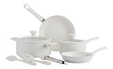 Master Chef White Non-Stick Ceramic/Aluminum Cookset, 9-pc