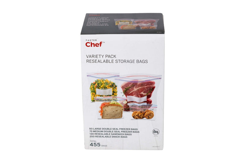 Master Chef Zipper Food Storage Bag Variety Pack, 455-pk F9