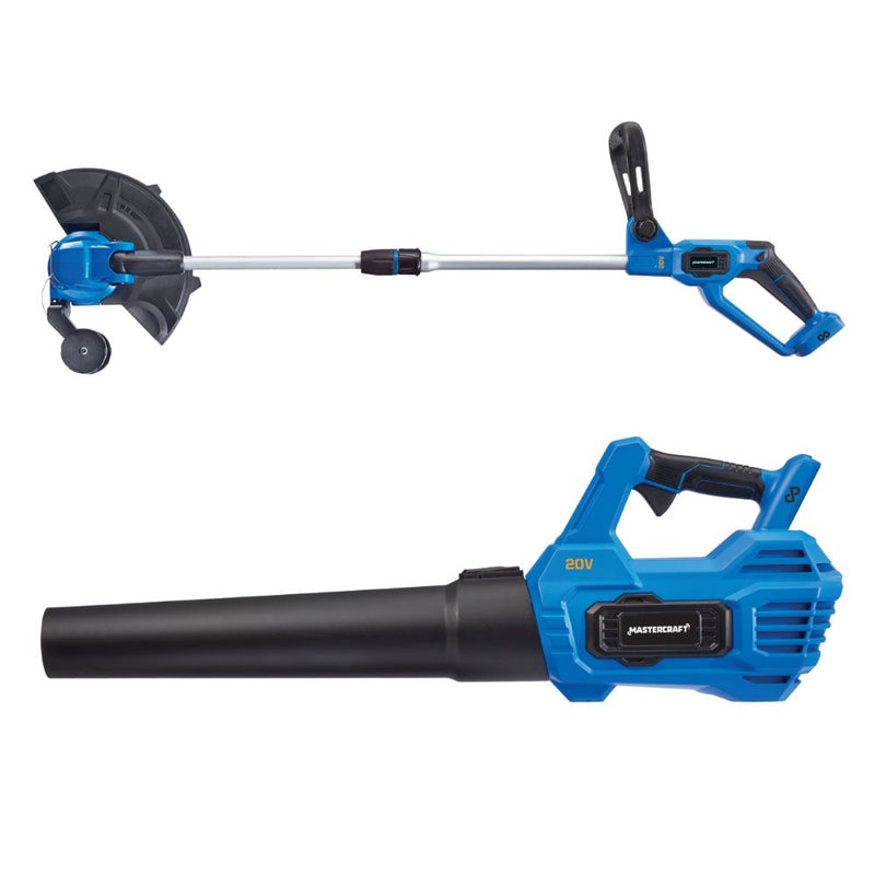 Mastercraft 20V Cordless 12" String Trimmer and 370CFM Blower Combo Kit with PWR POD 2 Ah Battery and Charger Y8