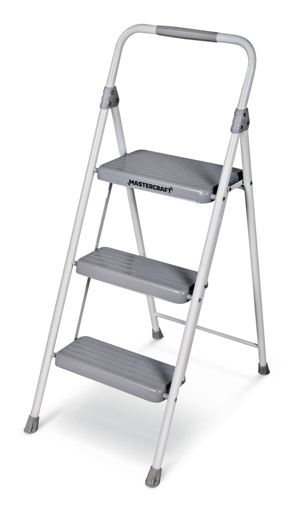 Mastercraft 3-Step Metal Folding Step Stool, 225-lb, 3.2 ft D5