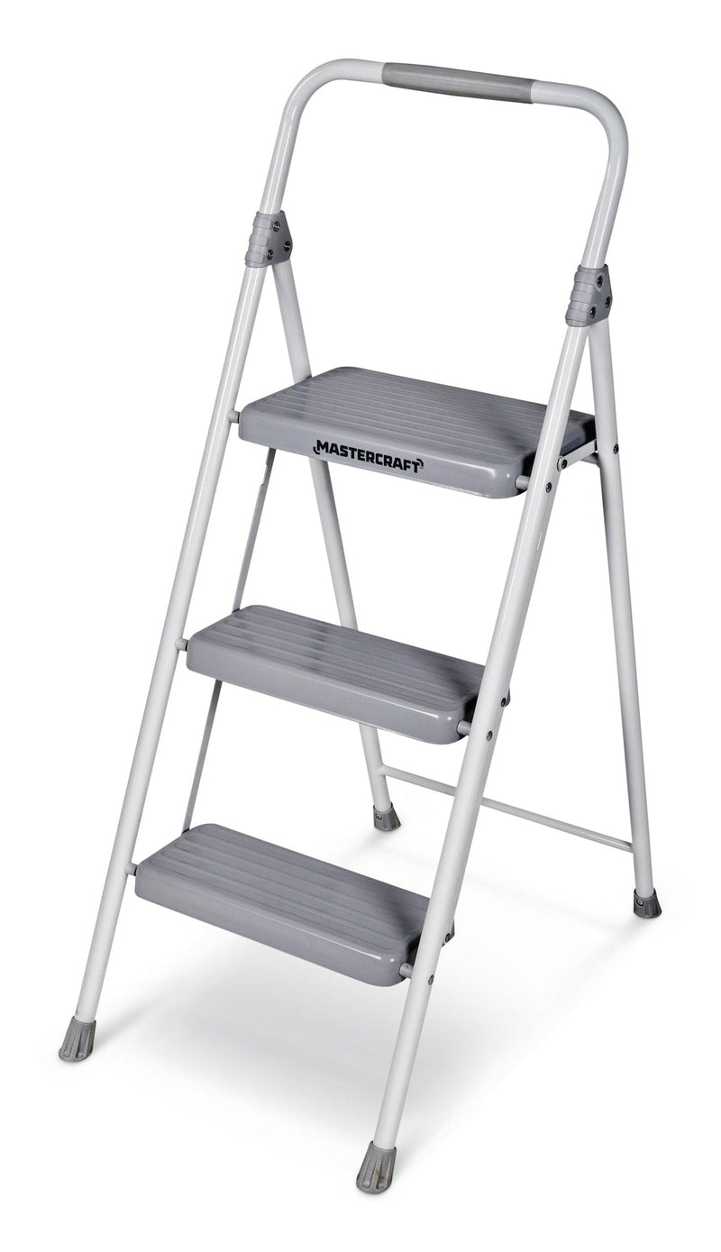 Mastercraft 3-Step Metal Folding Step Stool, 225-lb, 3.2 ft D5