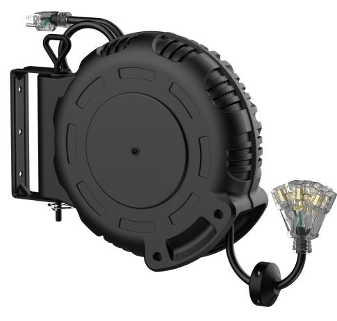 Mastercraft 40-ft Retractable Black Extension Cord Reel with Swivel Mount L2