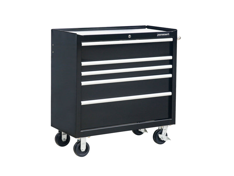 Mastercraft 5-Drawer Powder-Coated Steel Tool Cabinet, Black, 36-in L4