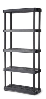 Mastercraft Adjustable 5-Shelf Resin/ Plastic Storage Rack/ Shelving Unit, 36 x 14 x 72-in