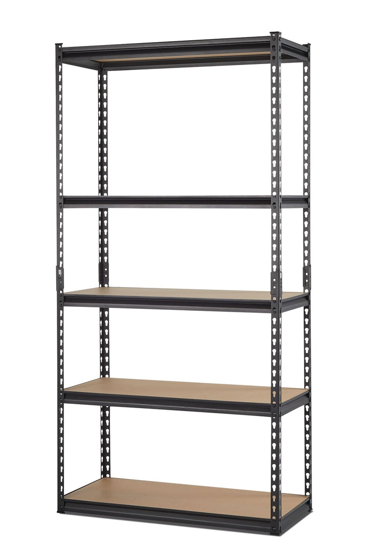 Mastercraft Adjustable 5-Shelf Steel Metal & Wood Storage Rack / Shelving Unit, 36 x 16 x 72-in G4