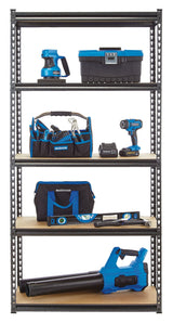 Mastercraft Adjustable 5-Shelf Steel Metal & Wood Storage Rack / Shelving Unit, 36 x 16 x 72-in
