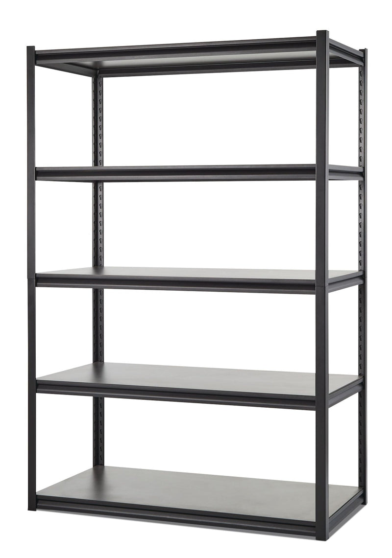 Mastercraft Adjustable 5-Shelf Steel Metal & Wood Storage Rack/Shelving Unit, 48 x 24 x 72-in J3