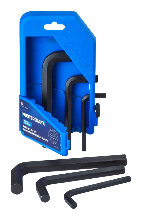 Mastercraft Jumbo Hex Key Set/Allen Wrench Set, Metric, High Quality Cr-V Steel, 6-pc Z3