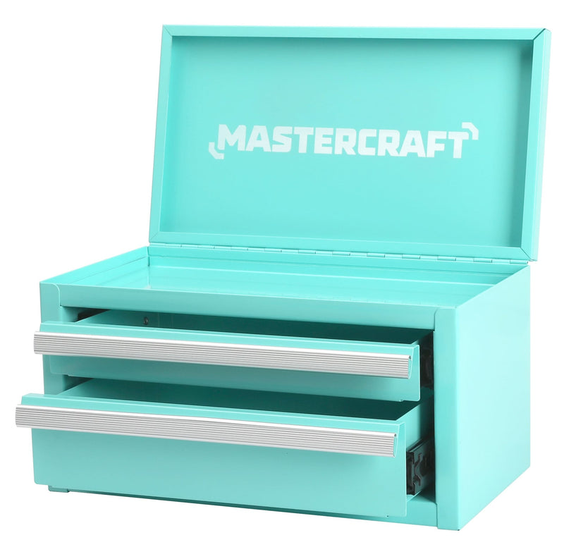 Mastercraft Mini Toolbox with 2 Drawers, Aqua C2