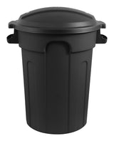 Mastercraft Plastic Circular Garbage Can, Black, 80-L