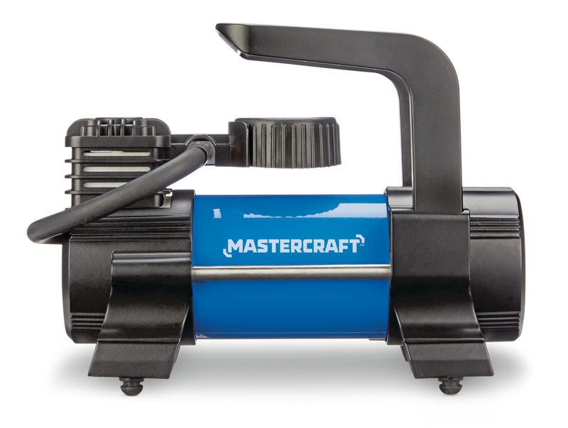 Mastercraft Portable 120V Inflator with Built-in Analog Pressure Gauge H0