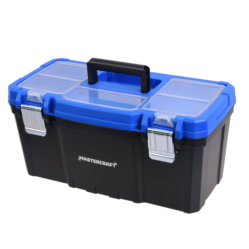 Mastercraft Portable Plastic Tool Box with Removable Tray & Tray Top, Blue, 19-in, Mastercraft Jumbo Hex Key Set/Allen Wrench Set, Metric, High... K4