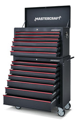 Mastercraft Rolling Tool Storage Cabinet with 7 Drawers, Black, 36-in