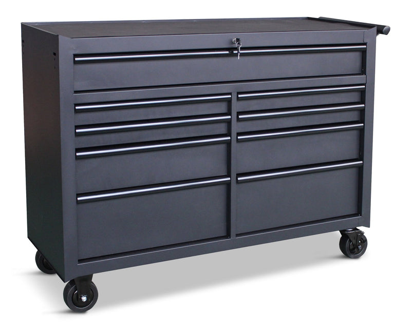 Mastercraft Rolling Tool Storage Cabinet with 9 Drawers, Black, 52-in C5