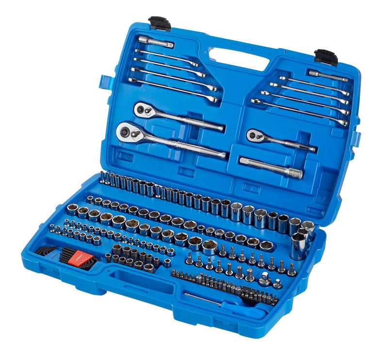 Mastercraft Socket Set, 184-pc, SAE / Metric, CRV, Nickel-Chrome Plating U8