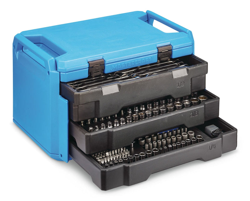 Mastercraft Socket Set, 270-pc, SAE / Metric, CRV, Nickel-Chrome Plating M5