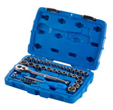 Mastercraft Socket Set, SAE / Metric, CRV, Nickel-Chrome Plating, 41-pc