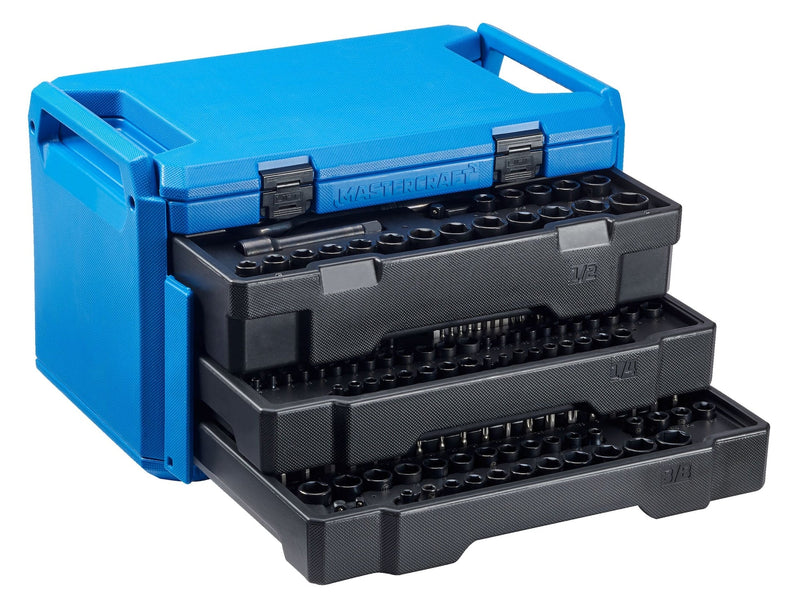 Mastercraft Socket Set, SAE/Metric, CRV, Black Steel Finish, 260-pc U9