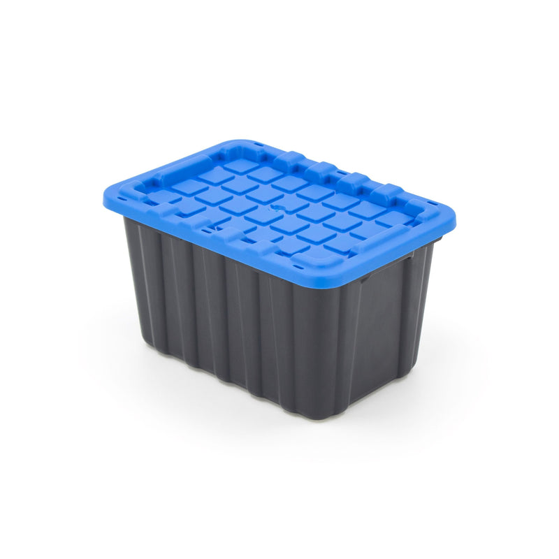 Mastercraft Tiny Heavy Duty Stackable Storage Tote with Lid, Black N9