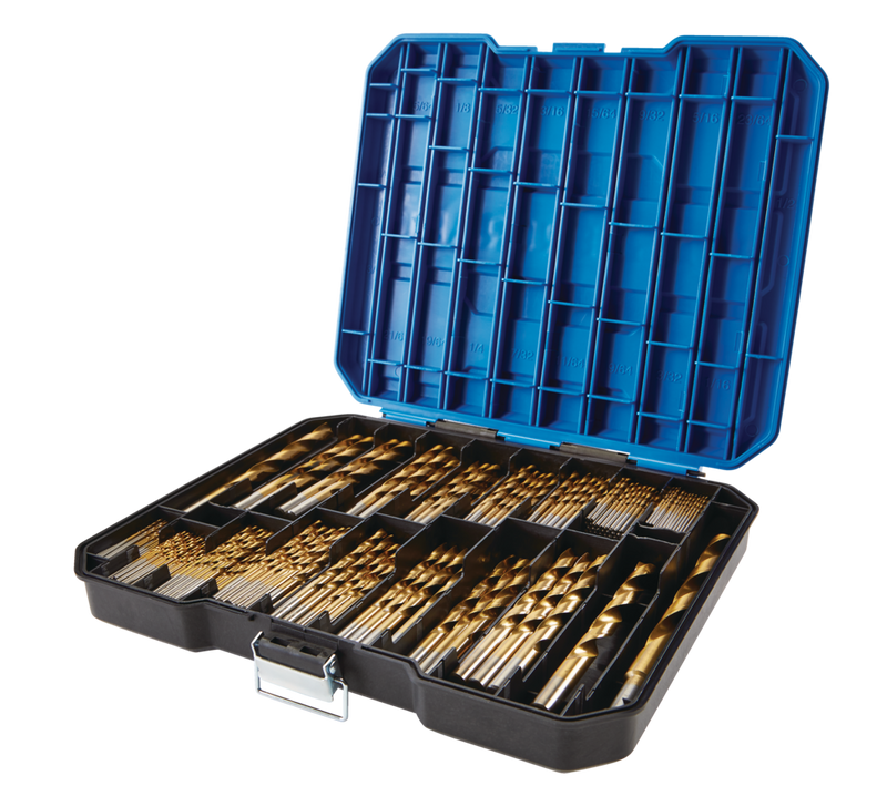 Mastercraft Titanium Drill Bit Set for Wood, Metal, Plastic, 230-pc A0