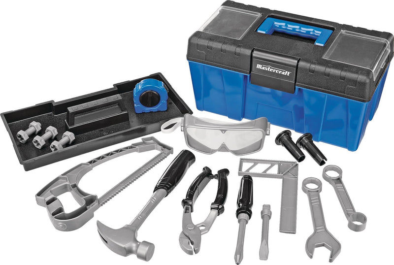 Mastercraft Toy Tool Box withAccessories For Kids, 18 pc, Age 1+ X8