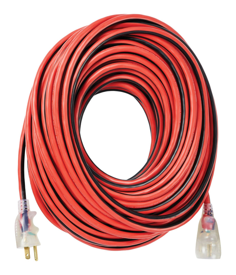 MAXIMUM 100-ft 14/3 Outdoor Extension Cord with Grounded Outlet, Lighted End and Locking Connector, Hi-Visibility G2
