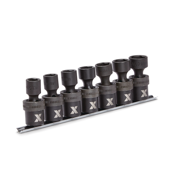MAXIMUM 1/2-in Drive Swivel Impact Socket Set, 7-pc, Metric, Cr-Mo D5