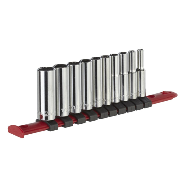 MAXIMUM 1/4-in Drive Deep Socket Set 10-pc, CRV, Nickel-Chrome Plating E8