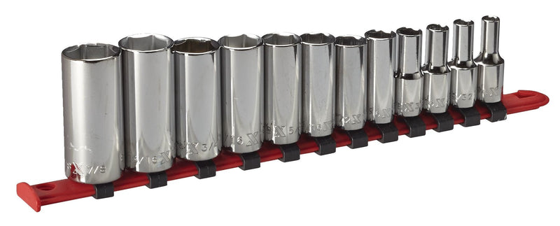 MAXIMUM 3/8-in Drive Deep Socket Set 12-pc, SAE, CRV, Nickel-Chrome Plating O3