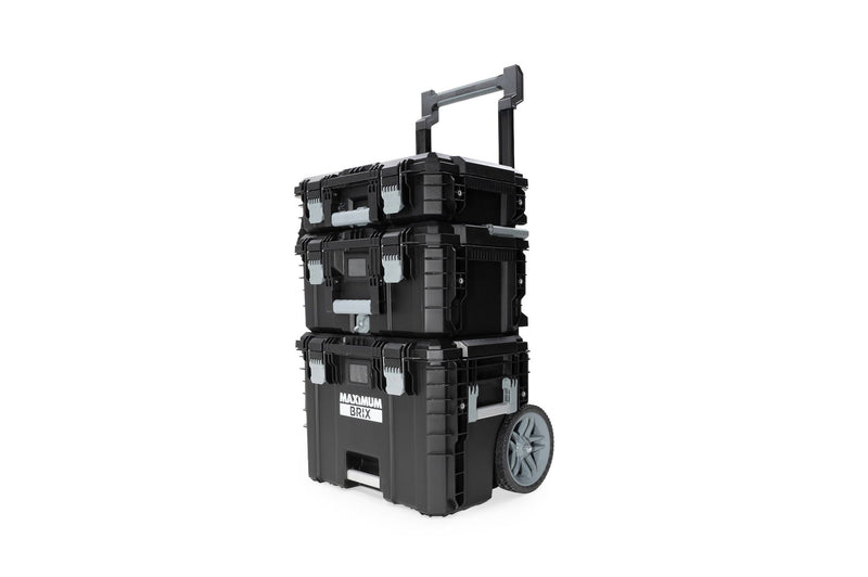 MAXIMUM Brix Modular Portable Toolbox/Tool Storage System with Wheels, IP65, 23-in x 19-in x 33-in, 3-pc C1