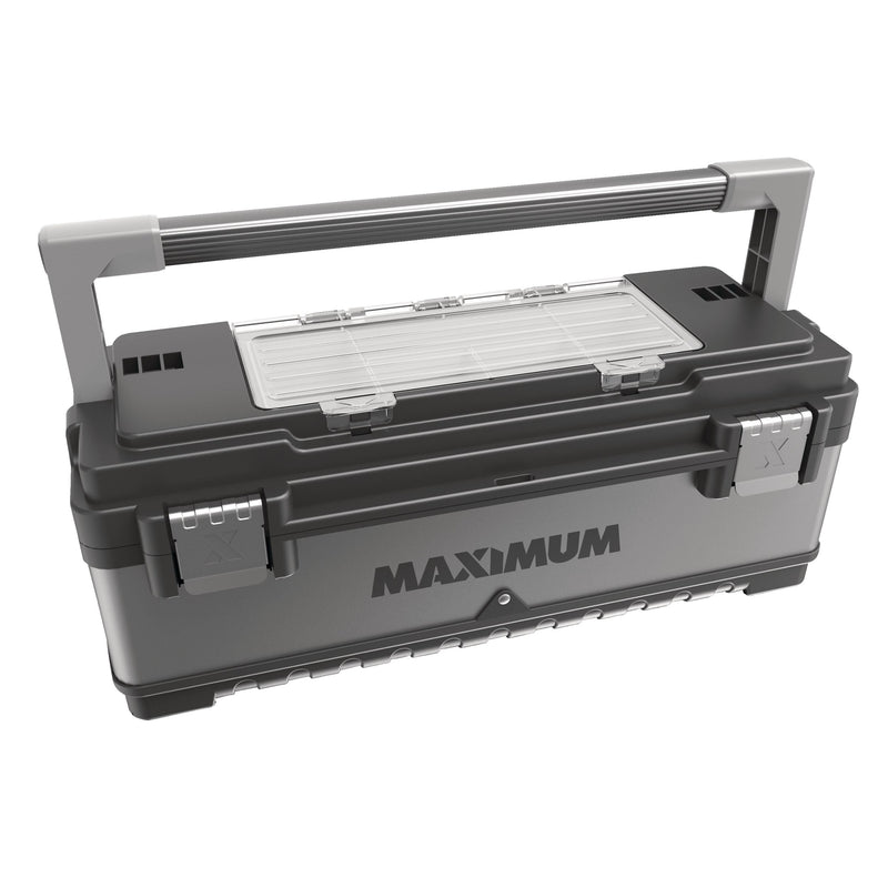 MAXIMUM Heavy-Duty Metal & Plastic Tool Box with Removable Tray, 23-in N5