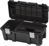 MAXIMUM Heavy-Duty Plastic Tool Box with Removable Tray & Organizer, 22-in, Black