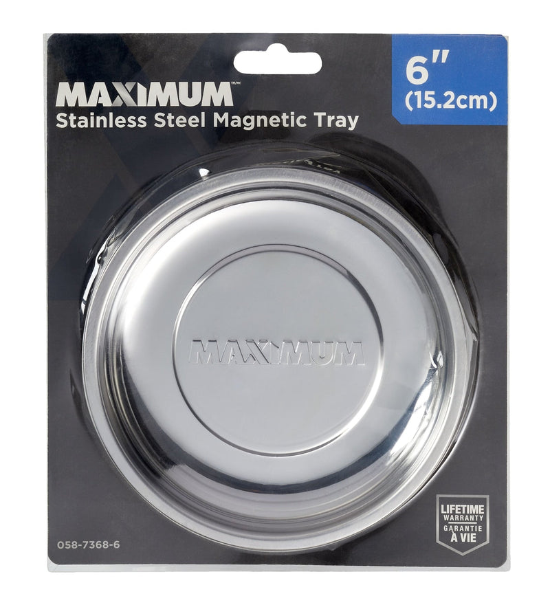 MAXIMUM Magnetic Tool Bowl Tray/Holder, Stainless Steel J4