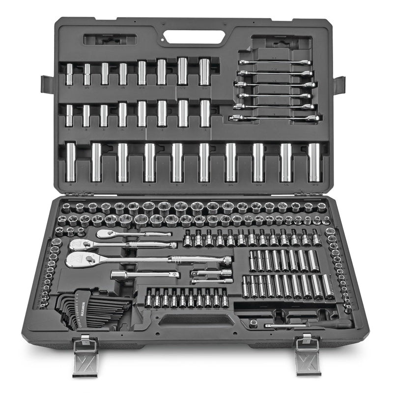 MAXIMUM Professional Grade Socket Set, 224-pc, CRV, Nickel-Chrome Plating E3
